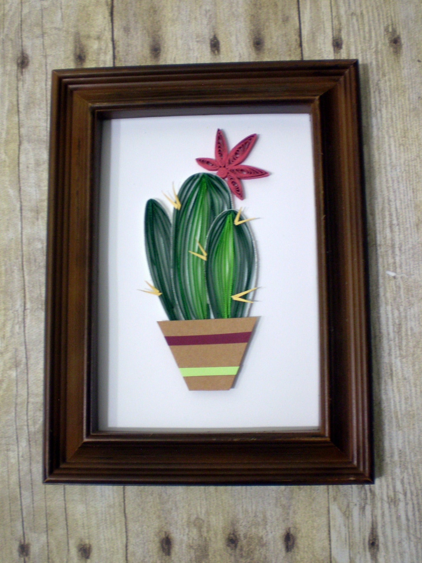 Cactus Plant Paper Quilled Wall Artwork - Quilling Flower - Home Decor - Gift for Her - Housewarming - Tropical Framed Art