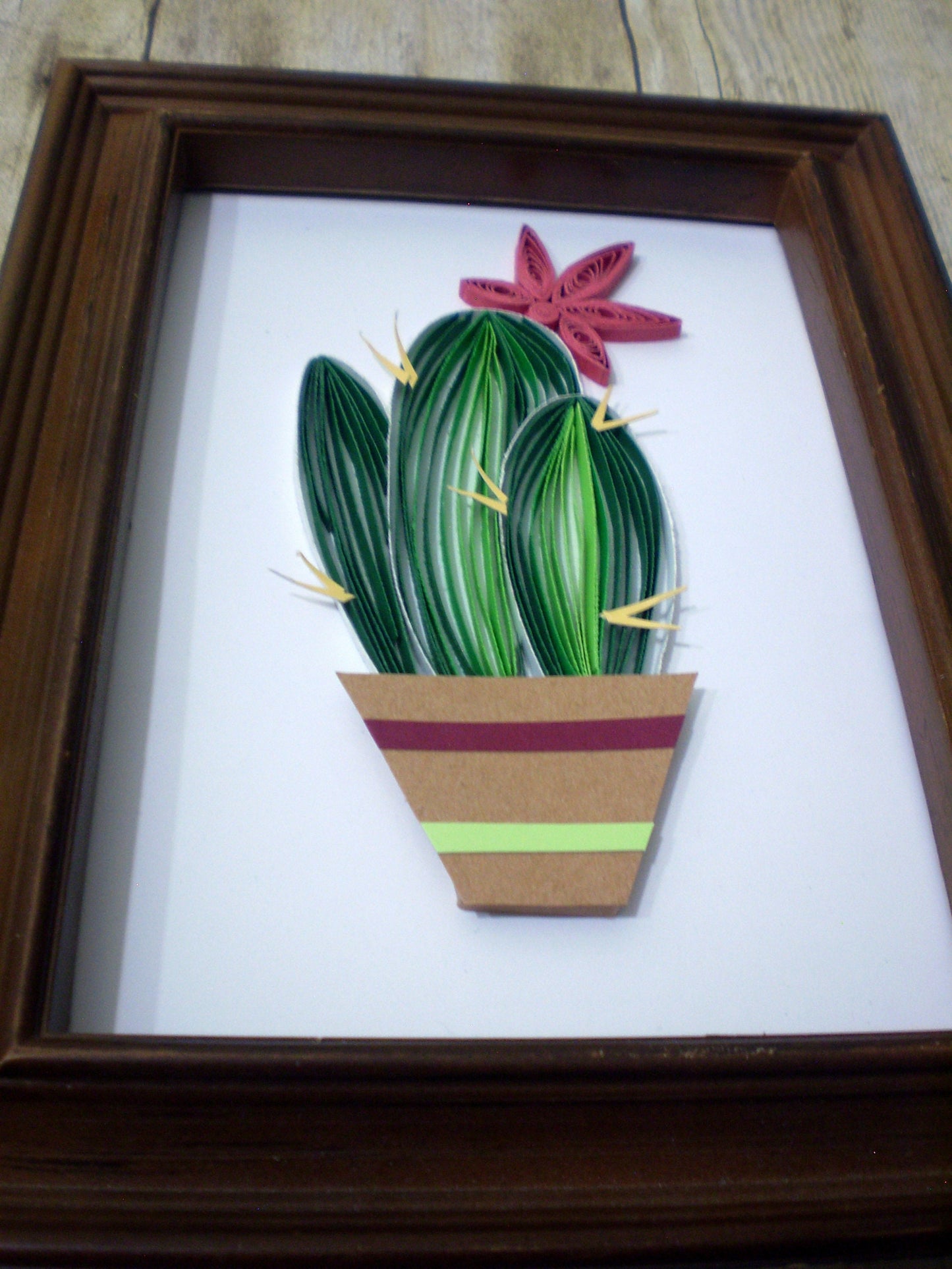 Cactus Plant Paper Quilled Wall Artwork - Quilling Flower - Home Decor - Gift for Her - Housewarming - Tropical Framed Art