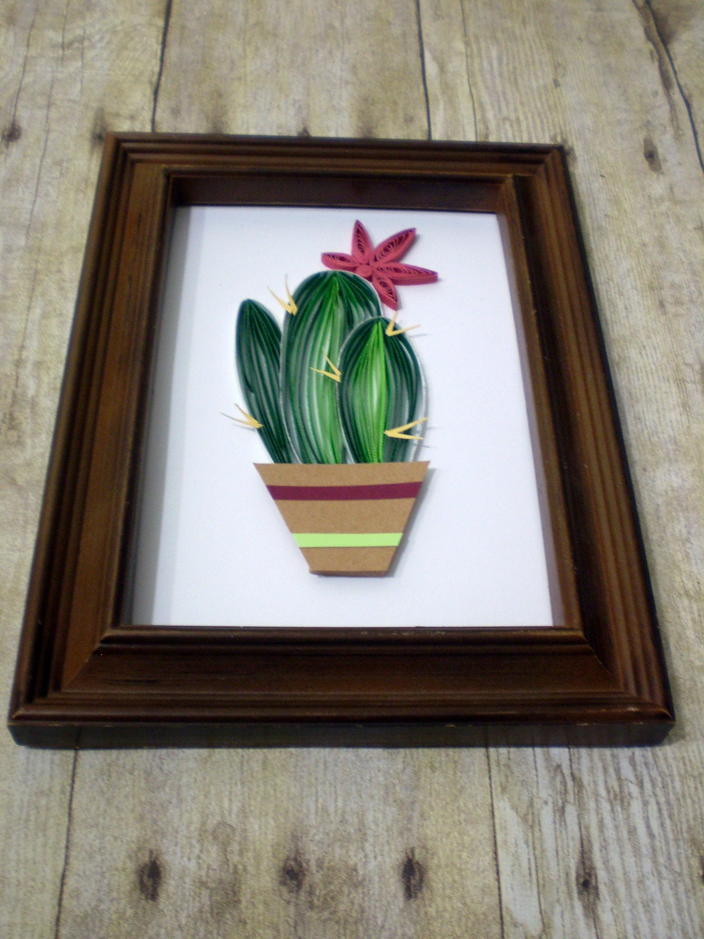 Cactus Plant Paper Quilled Wall Artwork - Quilling Flower - Home Decor - Gift for Her - Housewarming - Tropical Framed Art